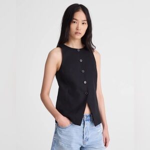 🆕 Madewell Crewneck Cutaway Vest in Drapey Twill